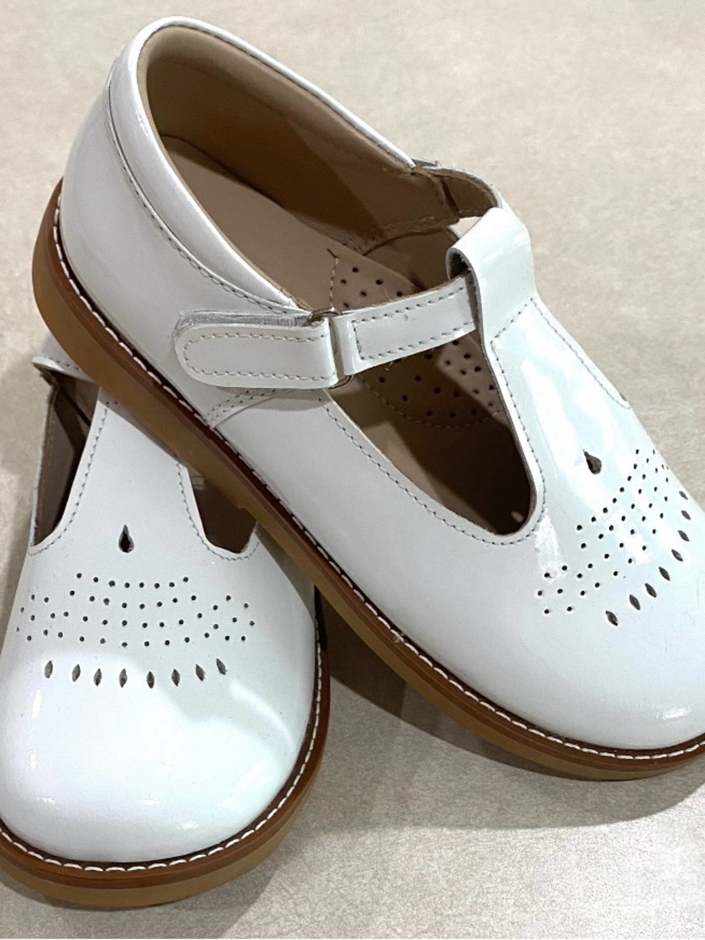 NEW Elephantito White Patent T‑Strap Kids Dress Shoes Little Girls 12 Mary Jane